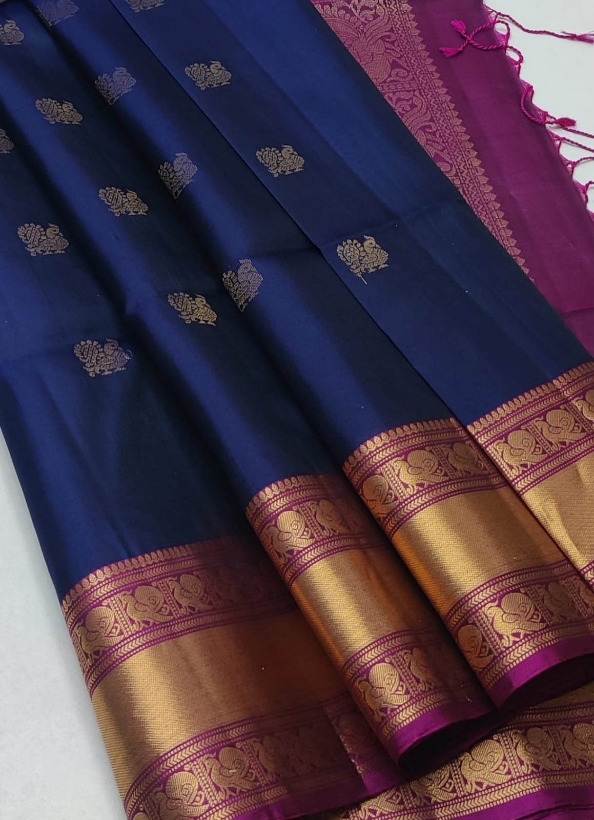 Handloom Silk Saree with Traditional Border - 2059
