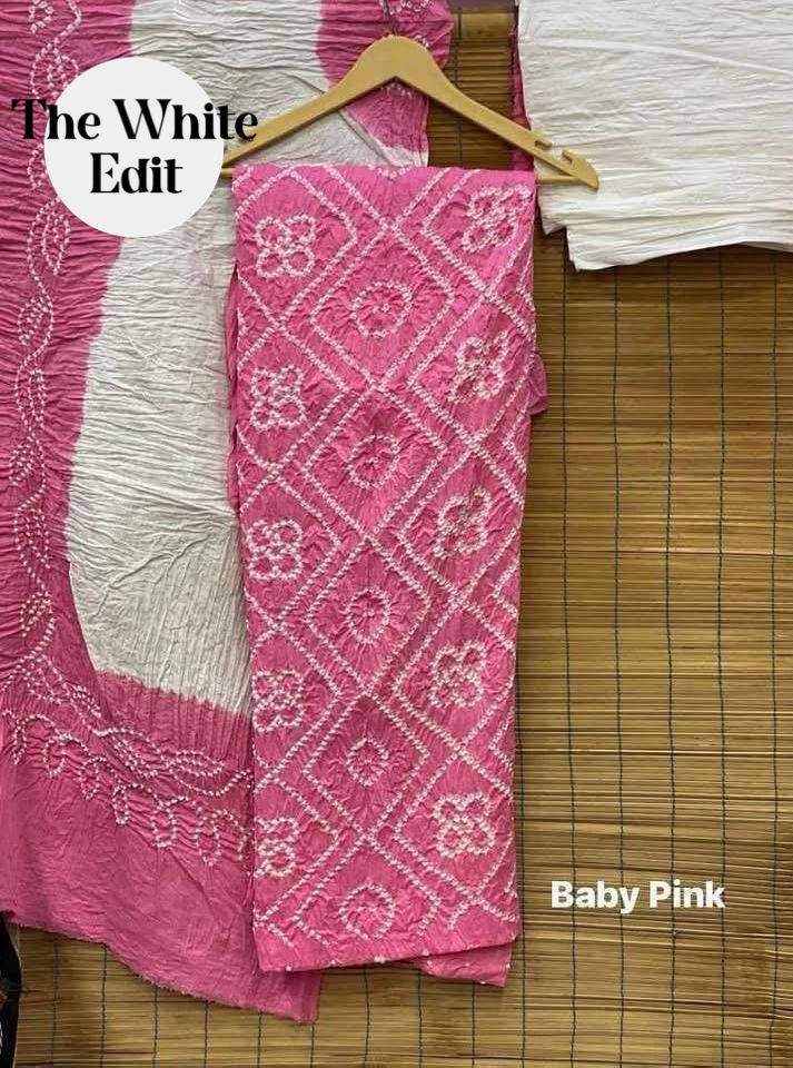 Bandhej Cotton Satin Kurta Set - 2194