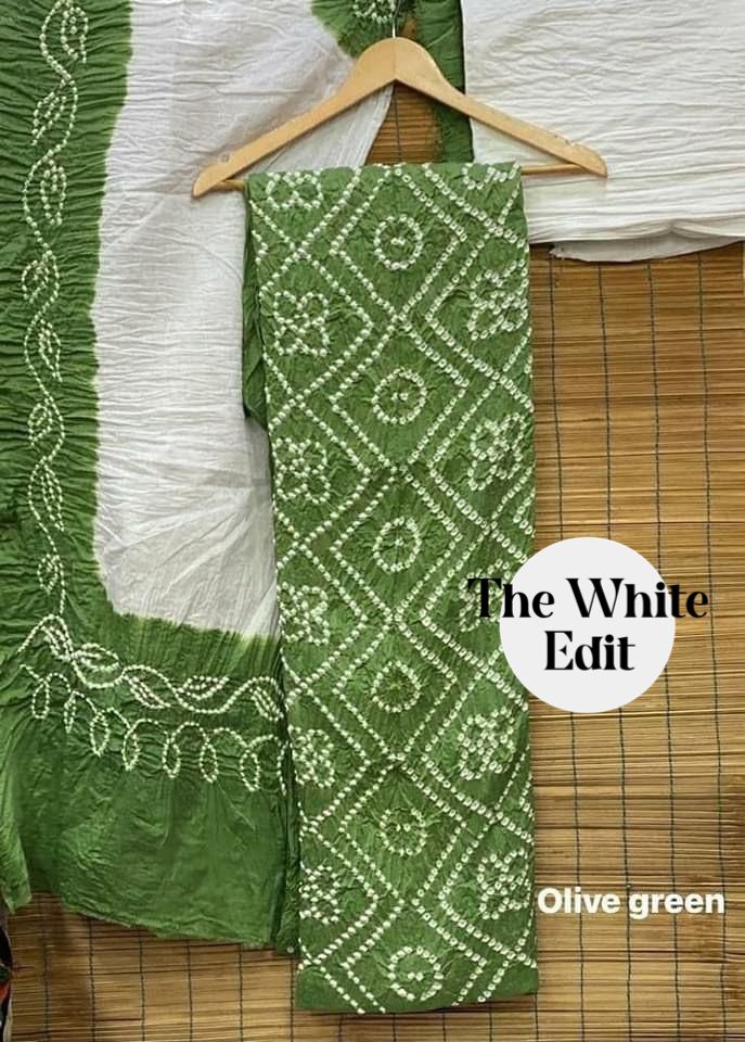 Bandhej Cotton Satin Kurta Set - 2195