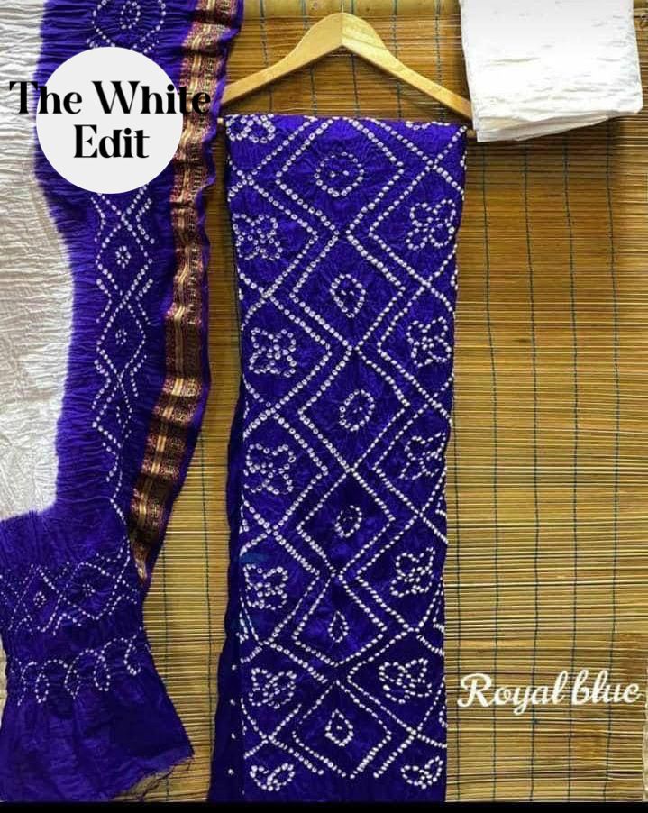 Bandhej Cotton Satin Kurta Set - 2199