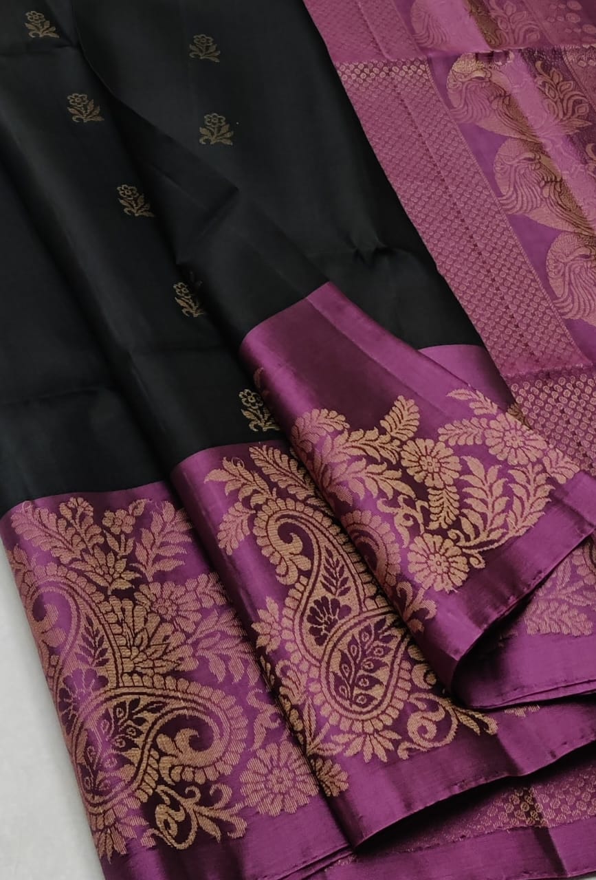 Handloom Silk Saree - Fancy Stripes with Small Zari Border - 1911
