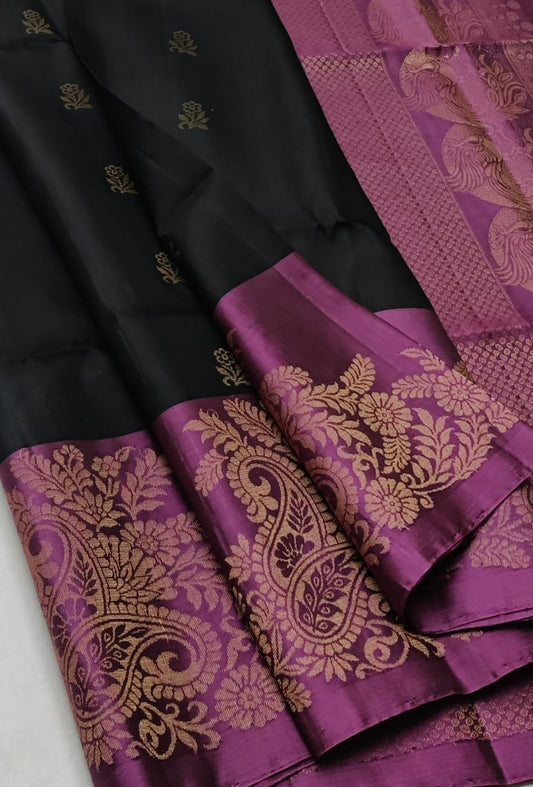 Handloom Silk Saree - Fancy Stripes with Small Zari Border - 1911