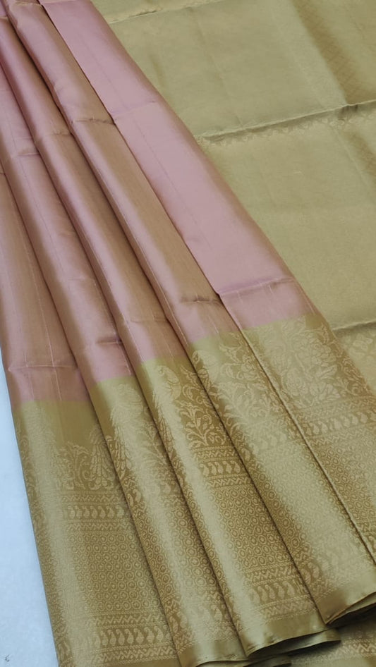 Handloom Silk Saree - Fancy Stripes with Small Zari Border - 1915