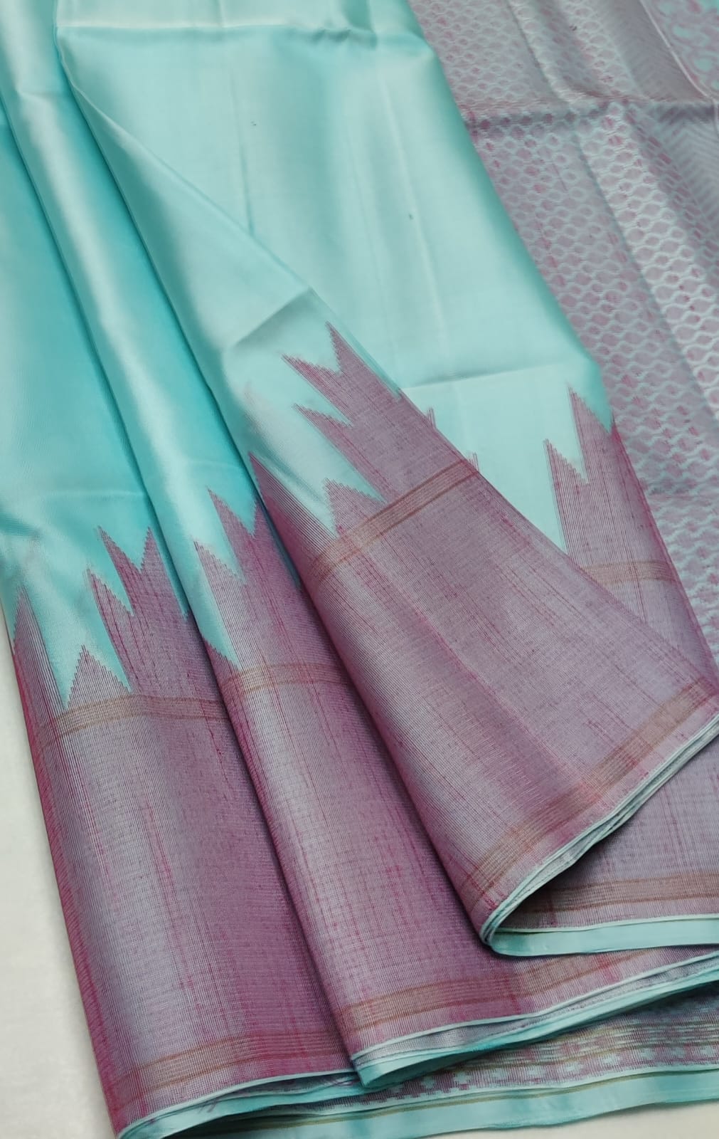 Handloom Silk Saree -  Dupeyarn Weaving with Korvai Border -- 2033