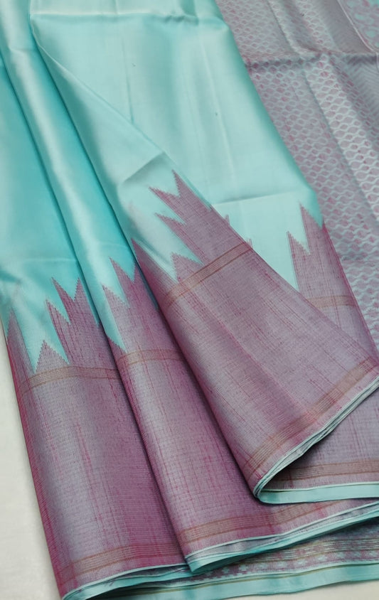 Handloom Silk Saree -  Dupeyarn Weaving with Korvai Border -- 2033