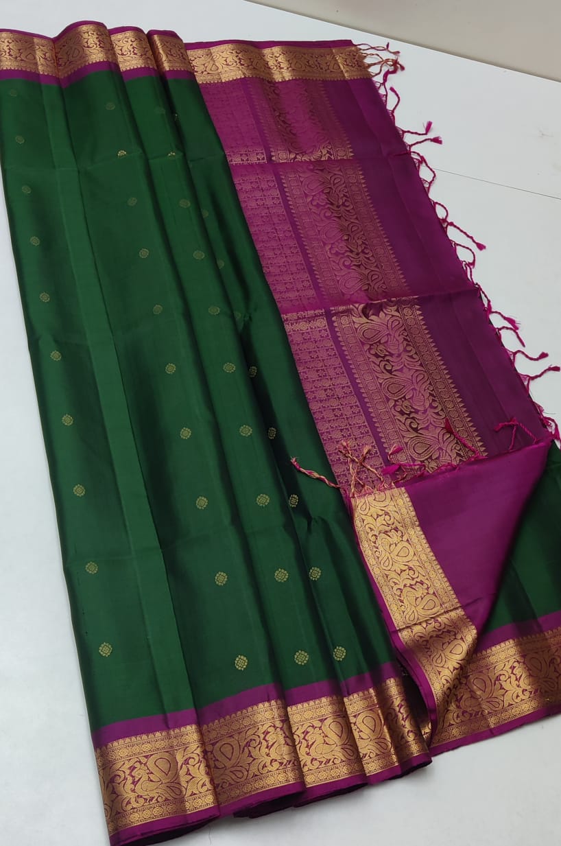 Handloom Silk Saree - Traditional Border - 1992