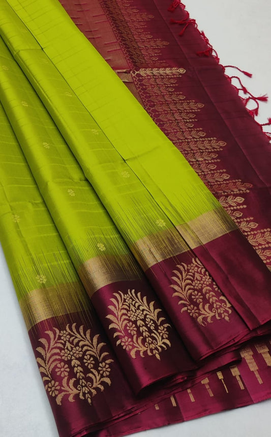 Handloom Silk Saree - Traditional Border - 1993