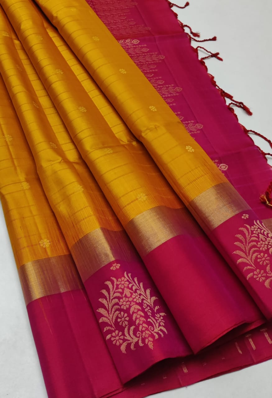 Handloom Silk Saree - Traditional Border - 1995
