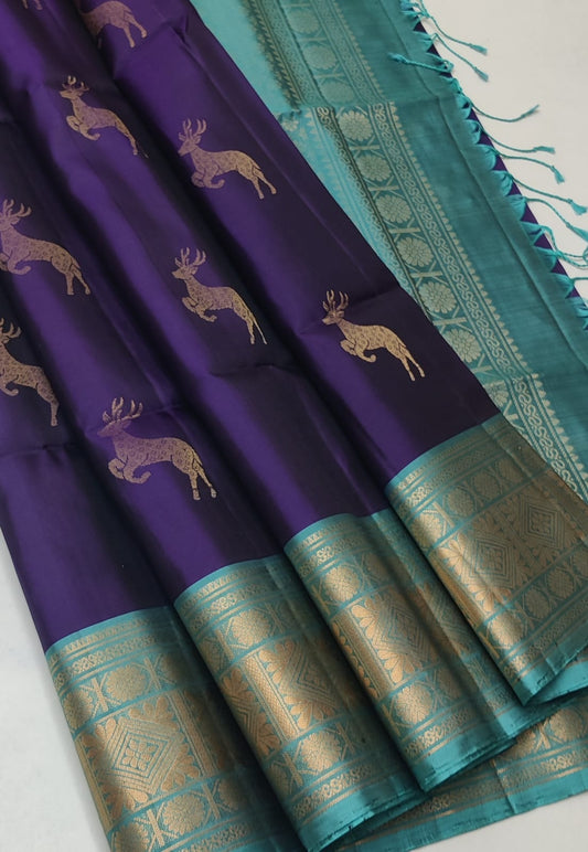 Handloom Silk Saree with Traditional Border - 2054