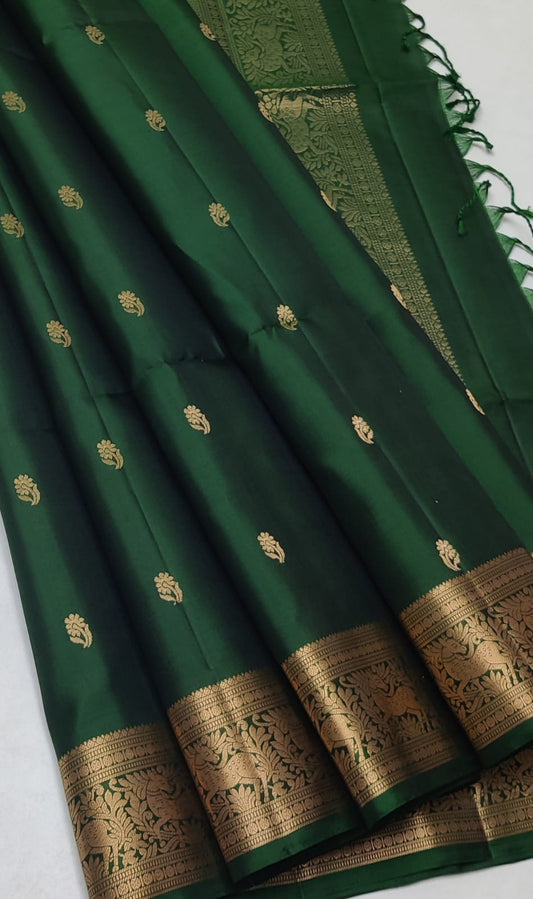 Handloom Silk Saree with Traditional Border - 2055