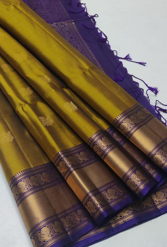Handloom Silk Saree with Traditional Border - 2057