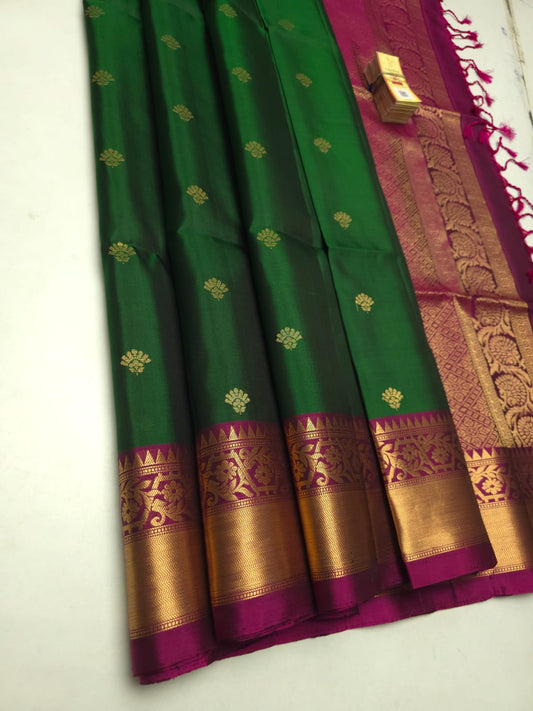 Handloom Silk Saree with Traditional Border - 2068