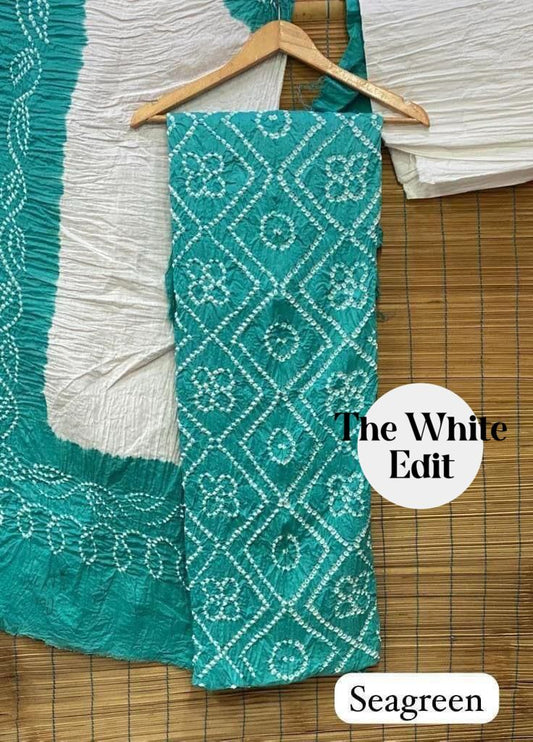 Bandhej Cotton Satin Kurta Set - 2196