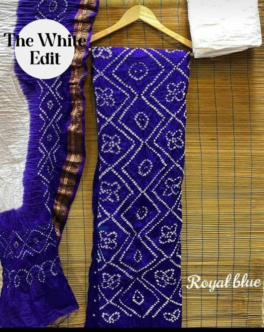 Bandhej Cotton Satin Kurta Set - 2199