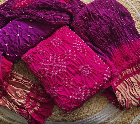 Bandhani Modal Silk Kurta Set - 2084